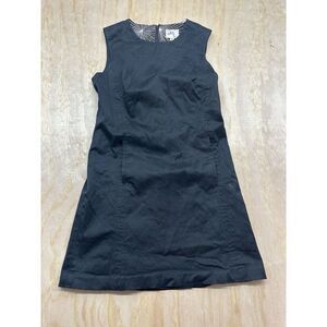 Vintage Original Milly Of New York Little Black Silk Lined Sleeveless Dress Sz 8